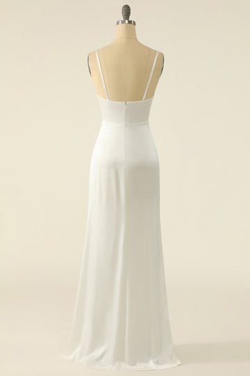 Ivory Satin Simple Bridal Dress